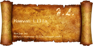 Hamvas Lilla névjegykártya